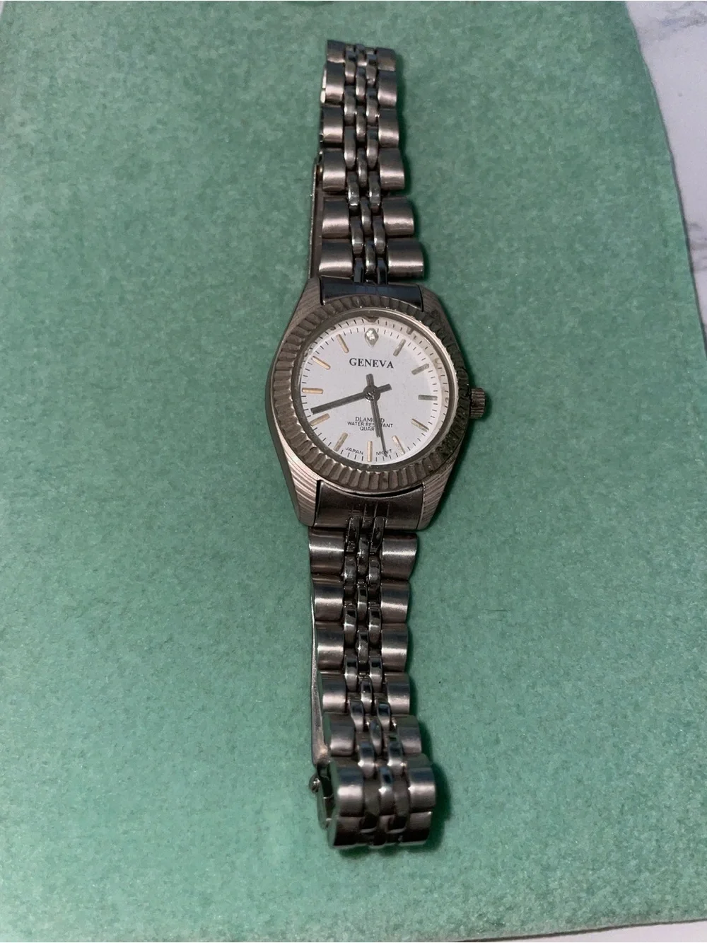 Geneva Silver-Tone Women's Bracelet Watch with White Dial - Roman Numerals